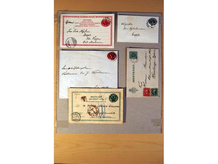 1846/1940 (ca.) rd. 130 Briefe, Karten und Ganzsachen mit etlichen besseren, u.a. Dänemark Mi.-Nr. 13 im 4er-Streifen, 11, 13