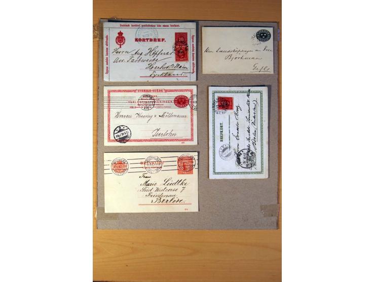 1846/1940 (ca.) rd. 130 Briefe, Karten und Ganzsachen mit etlichen besseren, u.a. Dänemark Mi.-Nr. 13 im 4er-Streifen, 11, 13