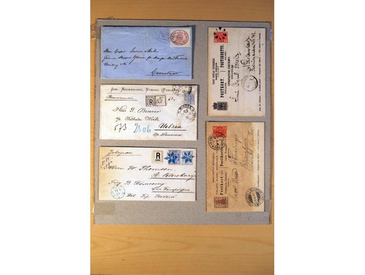 1846/1940 (ca.) rd. 130 Briefe, Karten und Ganzsachen mit etlichen besseren, u.a. Dänemark Mi.-Nr. 13 im 4er-Streifen, 11, 13