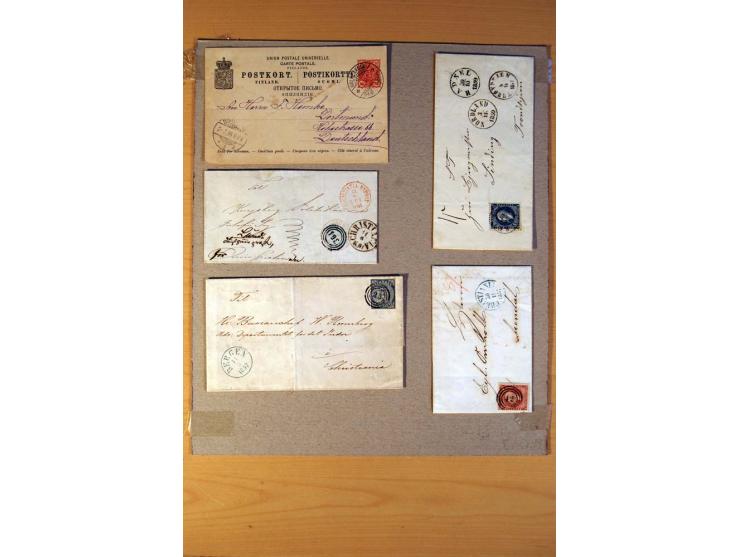 1846/1940 (ca.) rd. 130 Briefe, Karten und Ganzsachen mit etlichen besseren, u.a. Dänemark Mi.-Nr. 13 im 4er-Streifen, 11, 13
