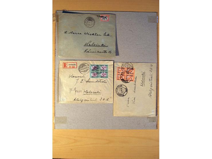 1846/1940 (ca.) rd. 130 Briefe, Karten und Ganzsachen mit etlichen besseren, u.a. Dänemark Mi.-Nr. 13 im 4er-Streifen, 11, 13