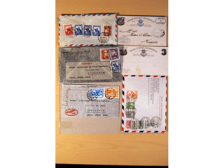1853/1940, kleine Partie mit 150 Briefe und Karten dabei einige bessere frühe Briefe von Chile und Mexiko
