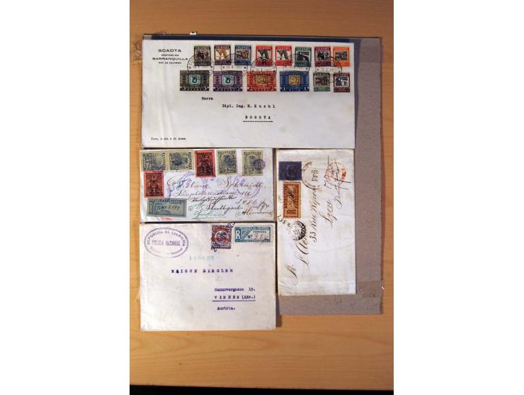 1853/1940, kleine Partie mit 150 Briefe und Karten dabei einige bessere frühe Briefe von Chile und Mexiko