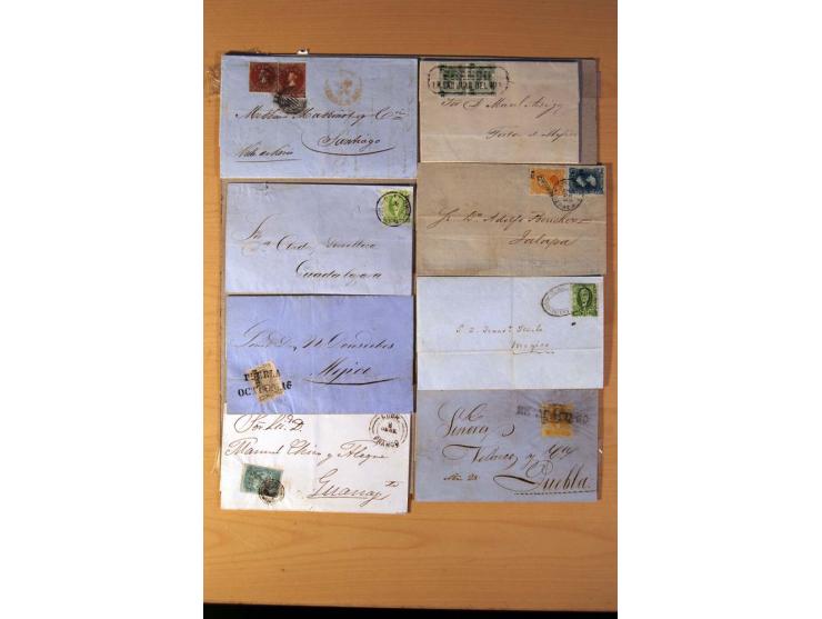 1853/1940, kleine Partie mit 150 Briefe und Karten dabei einige bessere frühe Briefe von Chile und Mexiko