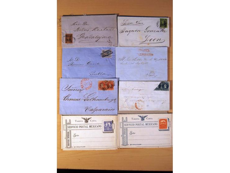 1853/1940, kleine Partie mit 150 Briefe und Karten dabei einige bessere frühe Briefe von Chile und Mexiko