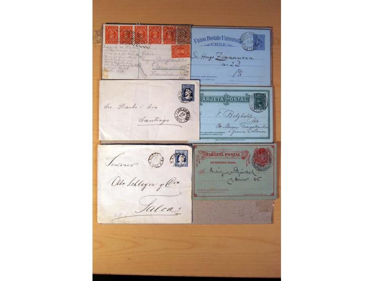1853/1940, kleine Partie mit 150 Briefe und Karten dabei einige bessere frühe Briefe von Chile und Mexiko