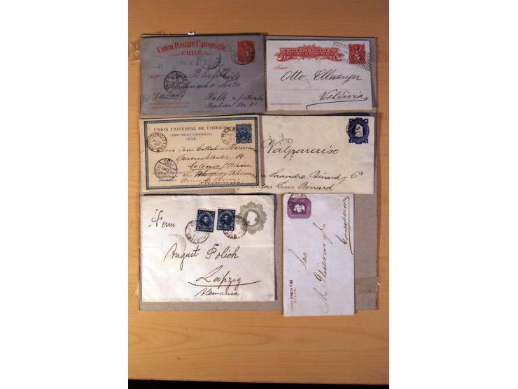 1853/1940, kleine Partie mit 150 Briefe und Karten dabei einige bessere frühe Briefe von Chile und Mexiko