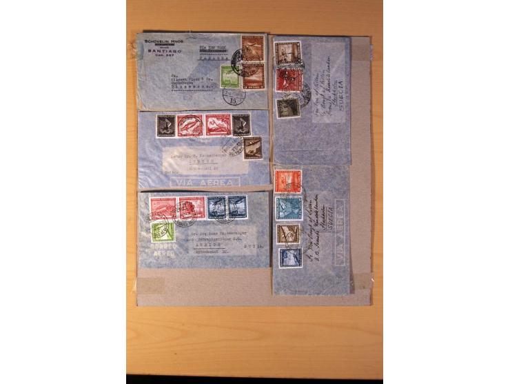 1853/1940, kleine Partie mit 150 Briefe und Karten dabei einige bessere frühe Briefe von Chile und Mexiko