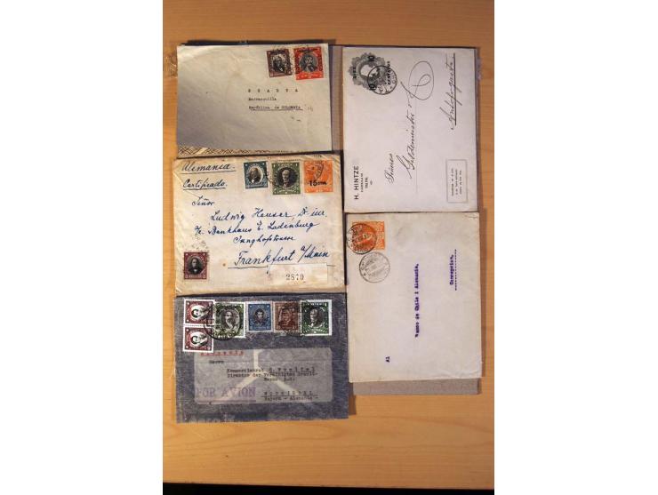 1853/1940, kleine Partie mit 150 Briefe und Karten dabei einige bessere frühe Briefe von Chile und Mexiko