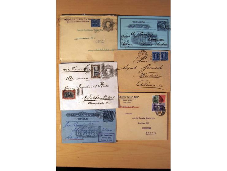 1853/1940, kleine Partie mit 150 Briefe und Karten dabei einige bessere frühe Briefe von Chile und Mexiko