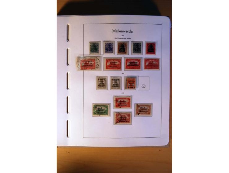 1914/58, ungebrauchte, postfrische und gestempelte Sammlung Abstimmungsgebiete, Danzig, Memel und Saar sowie Besetzung  WK I.