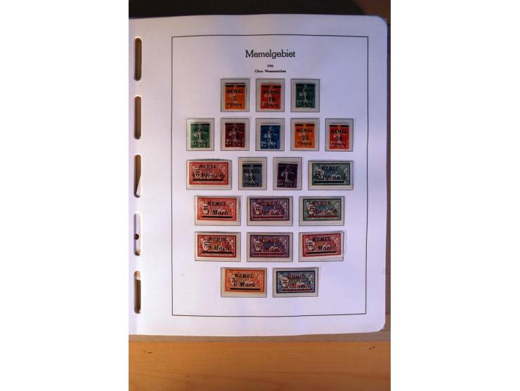 1914/58, ungebrauchte, postfrische und gestempelte Sammlung Abstimmungsgebiete, Danzig, Memel und Saar sowie Besetzung  WK I.