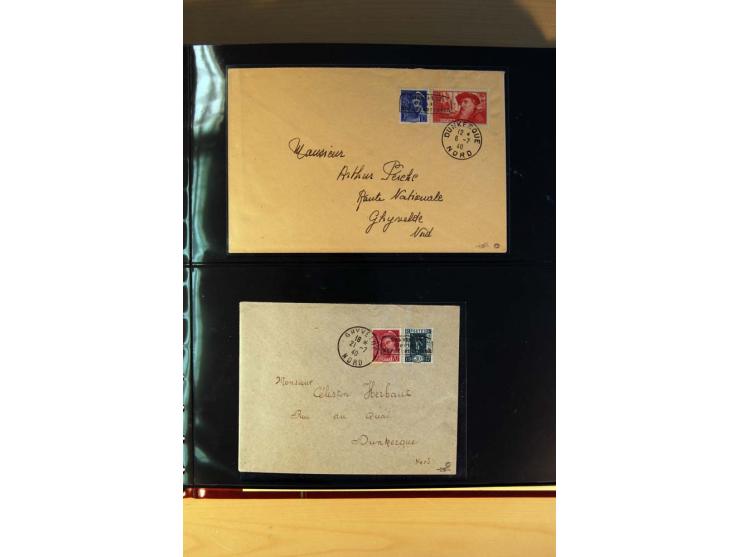 1940, Sammlung von über 100 Briefen, alle Marken mit Aufdruck in Type I,  viele verschiedene Sondermarken und Frankaturkombin