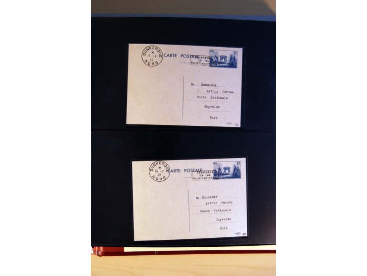 1940, Sammlung von über 100 Briefen, alle Marken mit Aufdruck in Type I,  viele verschiedene Sondermarken und Frankaturkombin