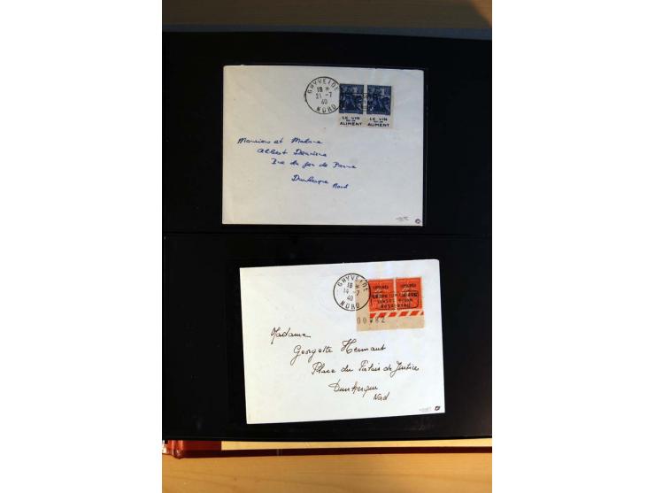 1940, Sammlung von über 100 Briefen, alle Marken mit Aufdruck in Type I,  viele verschiedene Sondermarken und Frankaturkombin