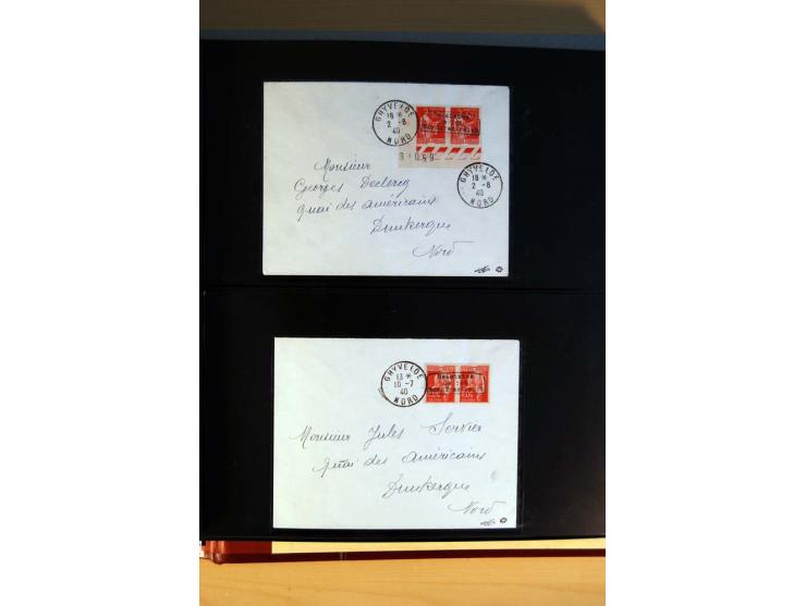 1940, Sammlung von über 100 Briefen, alle Marken mit Aufdruck in Type I,  viele verschiedene Sondermarken und Frankaturkombin