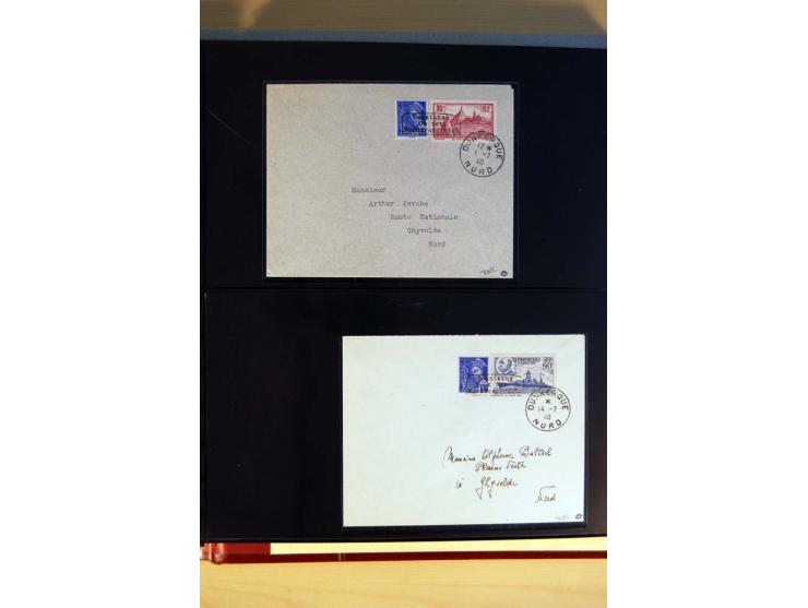 1940, Sammlung von über 100 Briefen, alle Marken mit Aufdruck in Type I,  viele verschiedene Sondermarken und Frankaturkombin