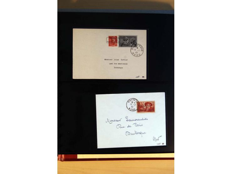 1940, Sammlung von über 100 Briefen, alle Marken mit Aufdruck in Type I,  viele verschiedene Sondermarken und Frankaturkombin