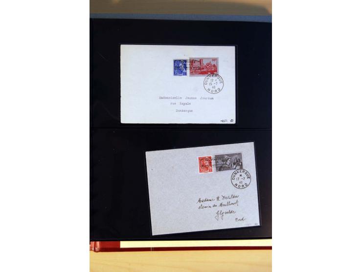 1940, Sammlung von über 100 Briefen, alle Marken mit Aufdruck in Type I,  viele verschiedene Sondermarken und Frankaturkombin