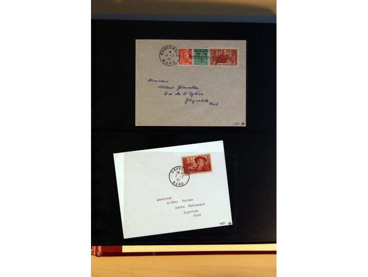 1940, Sammlung von über 100 Briefen, alle Marken mit Aufdruck in Type I,  viele verschiedene Sondermarken und Frankaturkombin