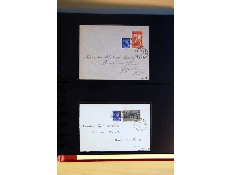 1940, Sammlung von über 100 Briefen, alle Marken mit Aufdruck in Type I,  viele verschiedene Sondermarken und Frankaturkombin