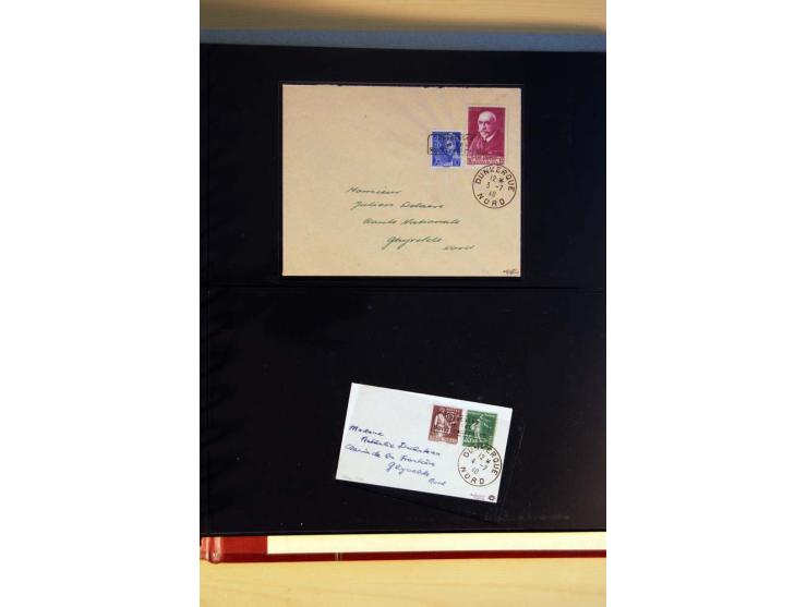 1940, Sammlung von über 100 Briefen, alle Marken mit Aufdruck in Type I,  viele verschiedene Sondermarken und Frankaturkombin