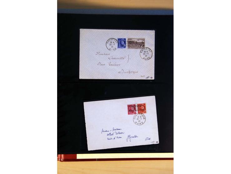 1940, Sammlung von über 100 Briefen, alle Marken mit Aufdruck in Type I,  viele verschiedene Sondermarken und Frankaturkombin