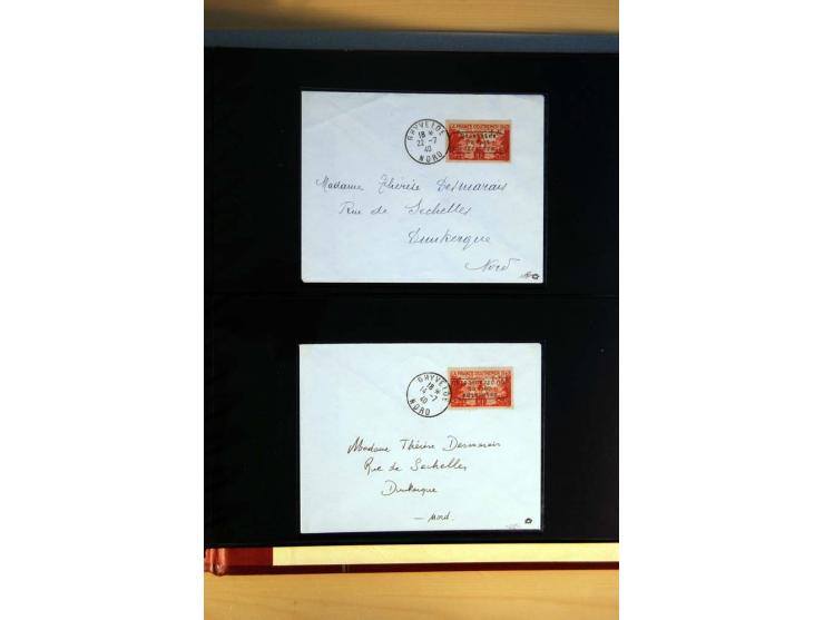 1940, Sammlung von über 100 Briefen, alle Marken mit Aufdruck in Type I,  viele verschiedene Sondermarken und Frankaturkombin