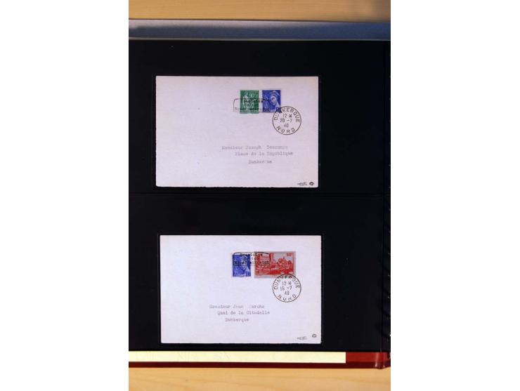 1940, Sammlung von über 100 Briefen, alle Marken mit Aufdruck in Type I,  viele verschiedene Sondermarken und Frankaturkombin