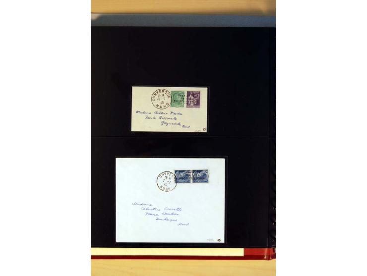 1940, Sammlung von über 100 Briefen, alle Marken mit Aufdruck in Type I,  viele verschiedene Sondermarken und Frankaturkombin