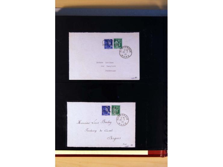 1940, Sammlung von über 100 Briefen, alle Marken mit Aufdruck in Type I,  viele verschiedene Sondermarken und Frankaturkombin