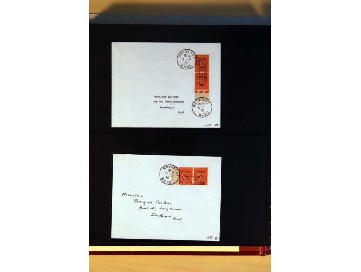 1940, Sammlung von über 100 Briefen, alle Marken mit Aufdruck in Type I,  viele verschiedene Sondermarken und Frankaturkombin