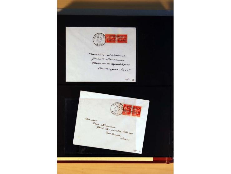 1940, Sammlung von über 100 Briefen, alle Marken mit Aufdruck in Type I,  viele verschiedene Sondermarken und Frankaturkombin