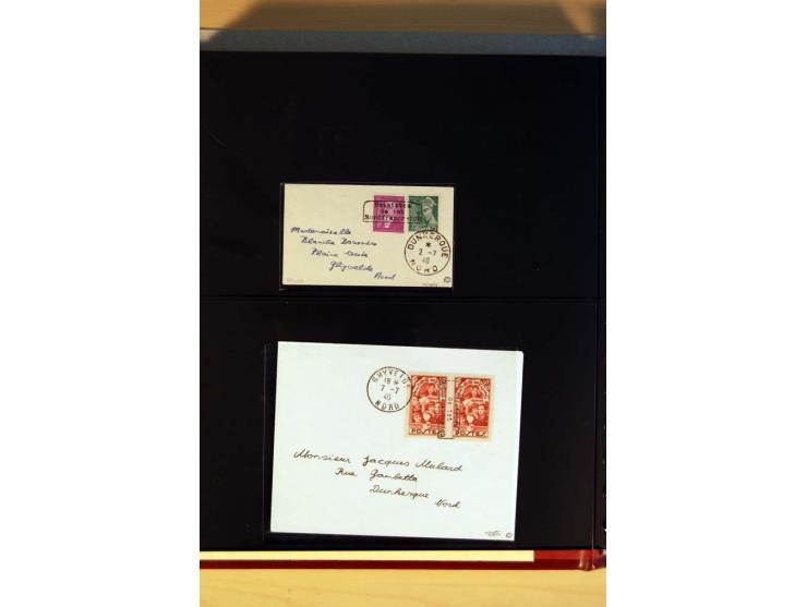 1940, Sammlung von über 100 Briefen, alle Marken mit Aufdruck in Type I,  viele verschiedene Sondermarken und Frankaturkombin