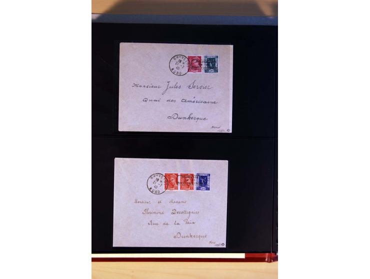 1940, Sammlung von über 100 Briefen, alle Marken mit Aufdruck in Type I,  viele verschiedene Sondermarken und Frankaturkombin