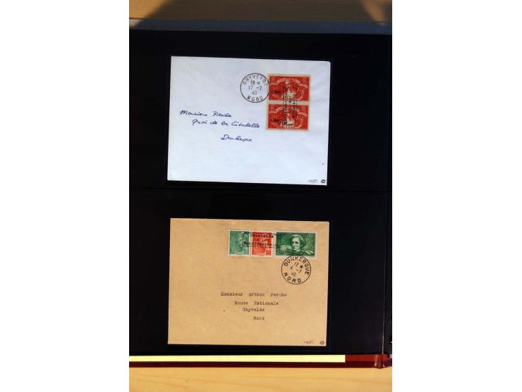1940, Sammlung von über 100 Briefen, alle Marken mit Aufdruck in Type I,  viele verschiedene Sondermarken und Frankaturkombin