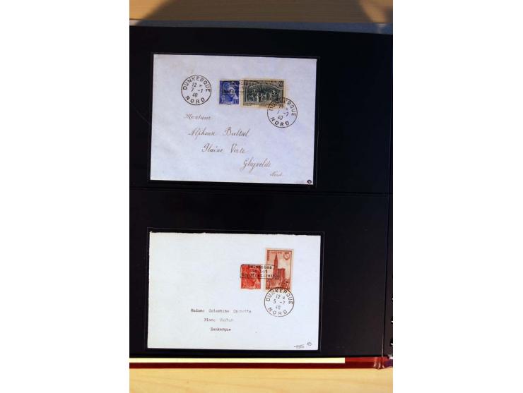 1940, Sammlung von über 100 Briefen, alle Marken mit Aufdruck in Type I,  viele verschiedene Sondermarken und Frankaturkombin