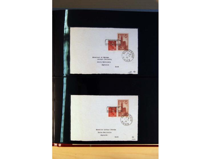 1940, Sammlung von über 100 Briefen, alle Marken mit Aufdruck in Type I,  viele verschiedene Sondermarken und Frankaturkombin