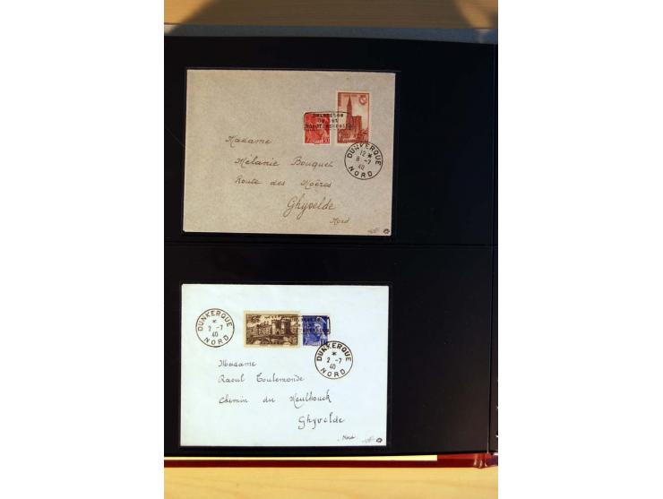1940, Sammlung von über 100 Briefen, alle Marken mit Aufdruck in Type I,  viele verschiedene Sondermarken und Frankaturkombin