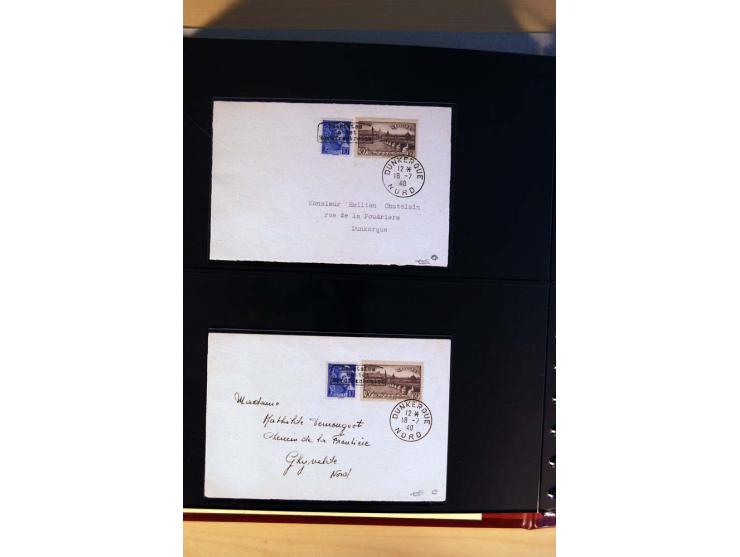 1940, Sammlung von über 100 Briefen, alle Marken mit Aufdruck in Type I,  viele verschiedene Sondermarken und Frankaturkombin
