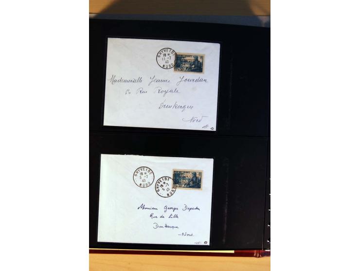 1940, Sammlung von über 100 Briefen, alle Marken mit Aufdruck in Type I,  viele verschiedene Sondermarken und Frankaturkombin