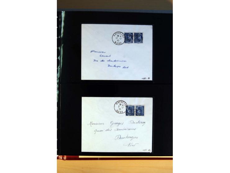 1940, Sammlung von über 100 Briefen, alle Marken mit Aufdruck in Type I,  viele verschiedene Sondermarken und Frankaturkombin