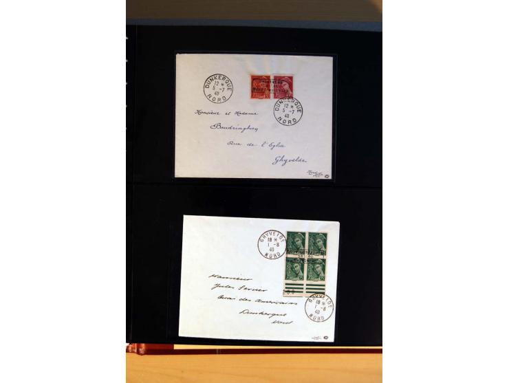 1940, Sammlung von über 100 Briefen, alle Marken mit Aufdruck in Type I,  viele verschiedene Sondermarken und Frankaturkombin