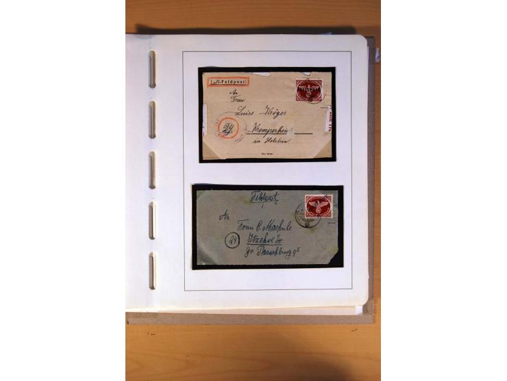 1942/45, postfrische, ungebrauchte und gestempelte Sammlung mit einigen Briefen dabei Mi.-Nr. 4 im senkrechten Paar auf volls