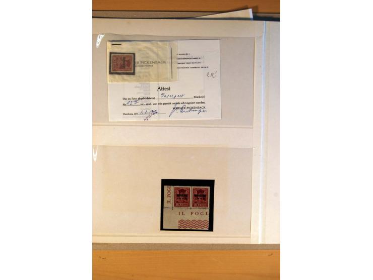 1942/45, postfrische, ungebrauchte und gestempelte Sammlung mit einigen Briefen dabei Mi.-Nr. 4 im senkrechten Paar auf volls