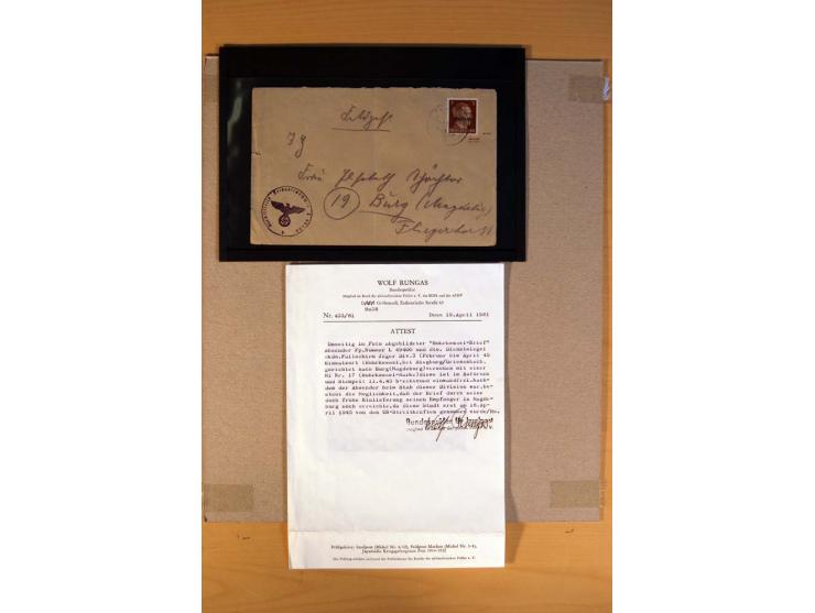 1942/45, postfrische, ungebrauchte und gestempelte Sammlung mit einigen Briefen dabei Mi.-Nr. 4 im senkrechten Paar auf volls