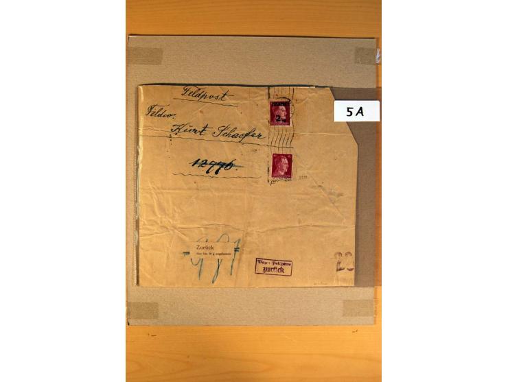 1942/45, postfrische, ungebrauchte und gestempelte Sammlung mit einigen Briefen dabei Mi.-Nr. 4 im senkrechten Paar auf volls
