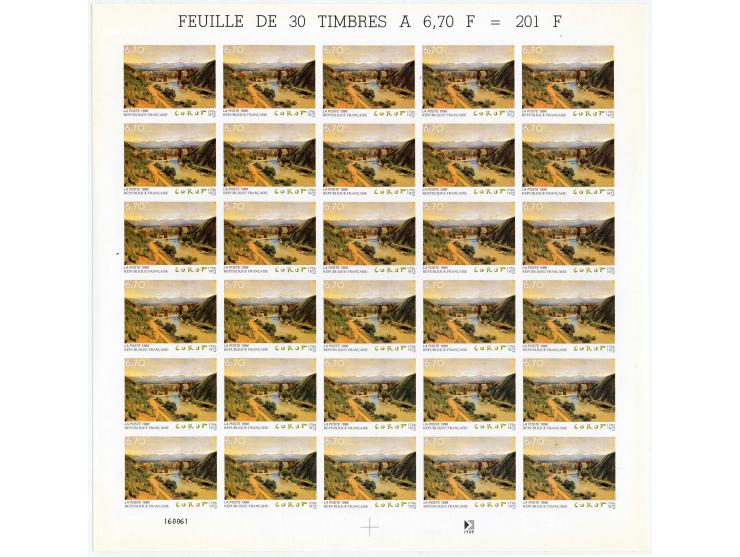1996, Kunst 6,70 Fr., ungezähnt, 60 Stück postfrisch in Bogen (Mi.-Nr. 3130U; Yv.-Nr. 2989n.d.; Ceres 3.900,-)