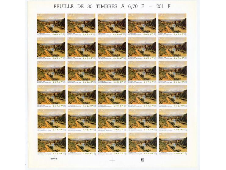 1996, Kunst 6,70 Fr., ungezähnt, 60 Stück postfrisch in Bogen (Mi.-Nr. 3130U; Yv.-Nr. 2989n.d.; Ceres 3.900,-)