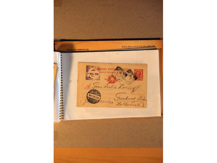1812/1970, kleiner Posten Briefe und Karten inkl. Triest und San Marino, Schwerpunkt bei den Ganzsachen mit u.a. P 156 gebrau
